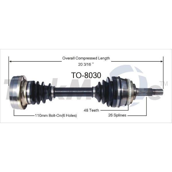 Surtrack Axle Cv Axle Shaft, To-8030 TO-8030 - main
